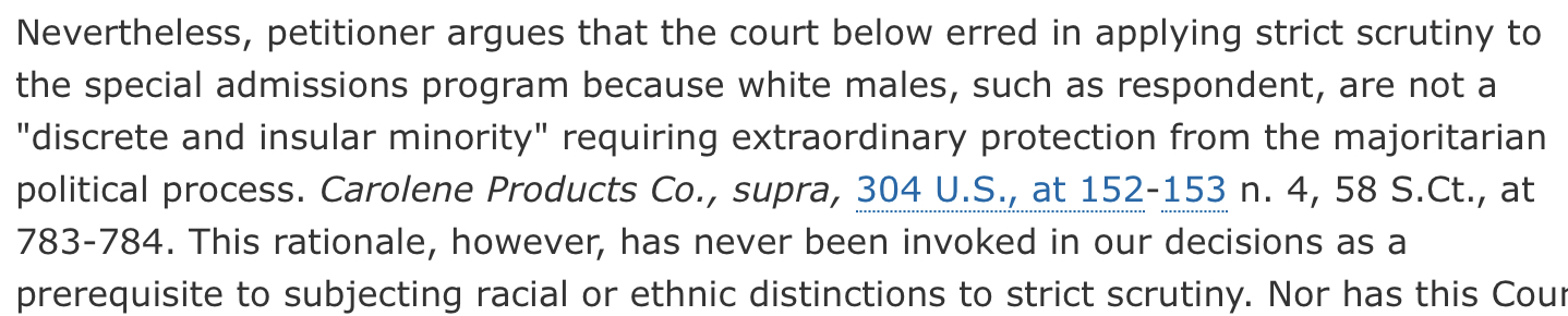 Decision says (paraphrasing) that
    white males don't need protection.